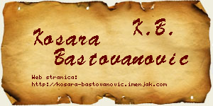 Kosara Baštovanović vizit kartica